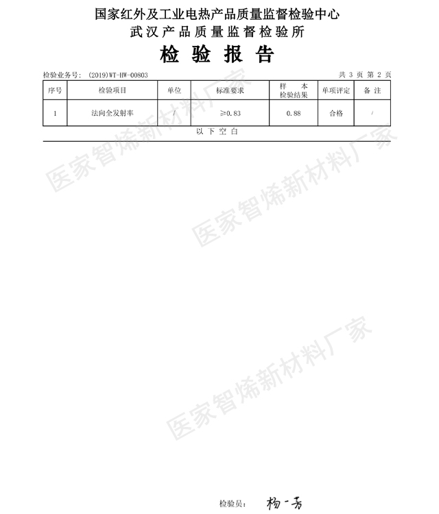 石墨烯电热膜检测报告-法向全发射率